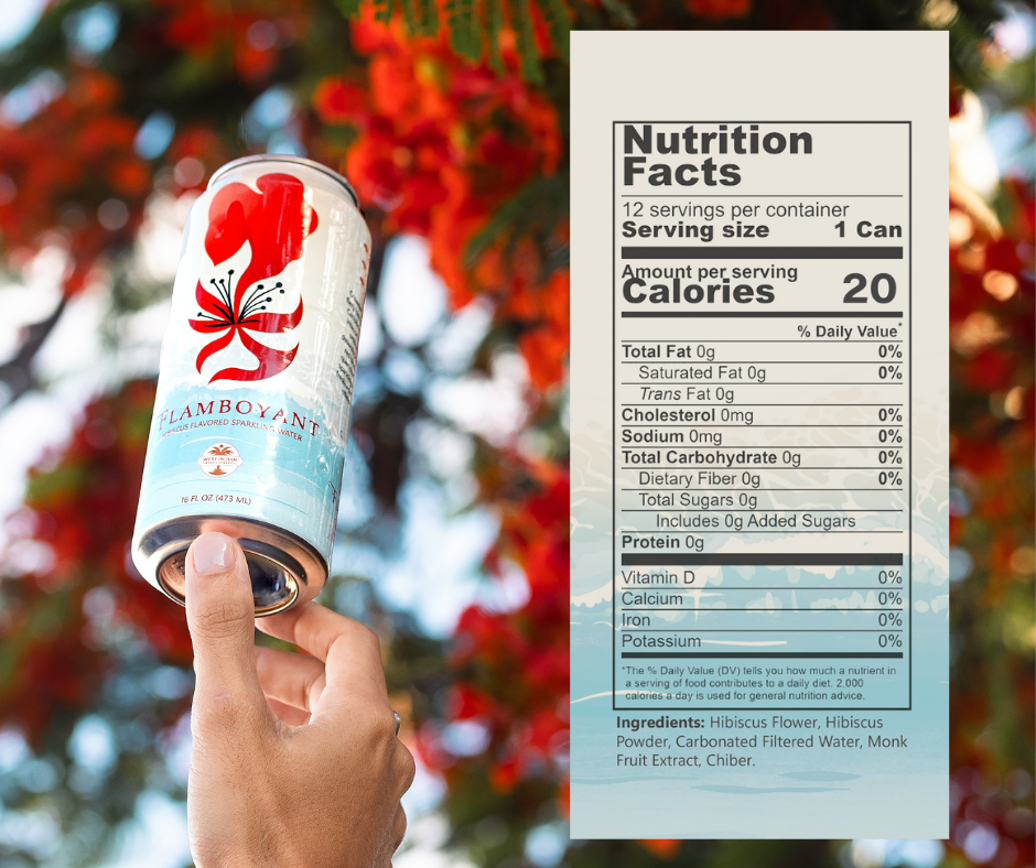 Flamboyant Sparkling Hibiscus Water